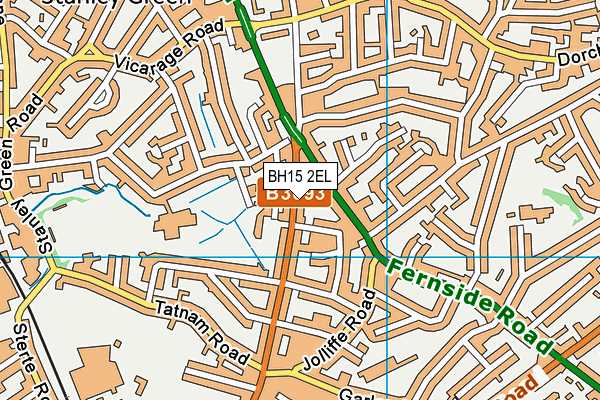 BH15 2EL map - OS VectorMap District (Ordnance Survey)
