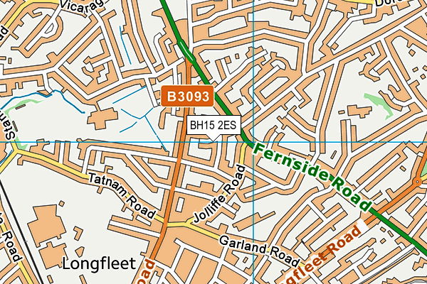 BH15 2ES map - OS VectorMap District (Ordnance Survey)