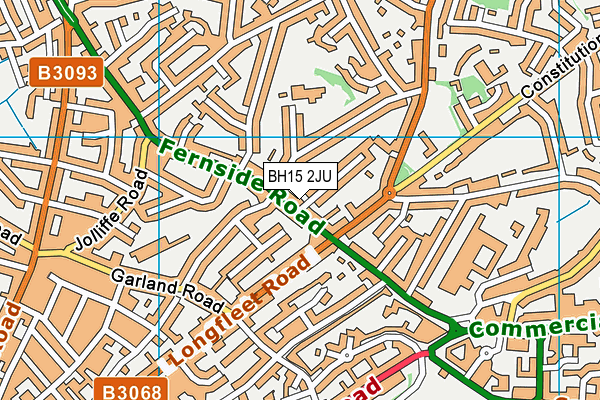 BH15 2JU map - OS VectorMap District (Ordnance Survey)