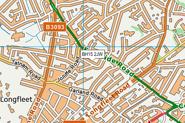 BH15 2JW map - OS VectorMap District (Ordnance Survey)