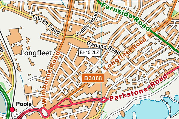 BH15 2LZ map - OS VectorMap District (Ordnance Survey)