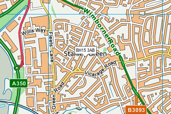 BH15 3AB map - OS VectorMap District (Ordnance Survey)