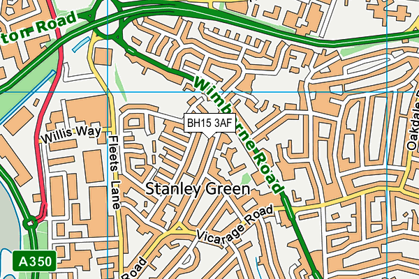 BH15 3AF map - OS VectorMap District (Ordnance Survey)