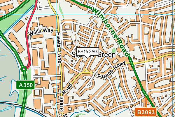 BH15 3AG map - OS VectorMap District (Ordnance Survey)