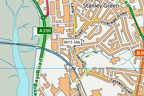 BH15 3AN map - OS VectorMap District (Ordnance Survey)