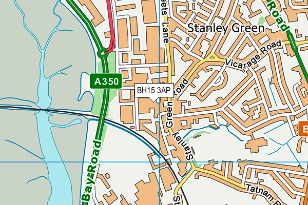 BH15 3AP map - OS VectorMap District (Ordnance Survey)