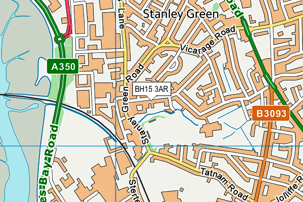 BH15 3AR map - OS VectorMap District (Ordnance Survey)