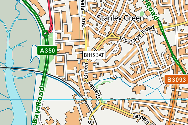 BH15 3AT map - OS VectorMap District (Ordnance Survey)