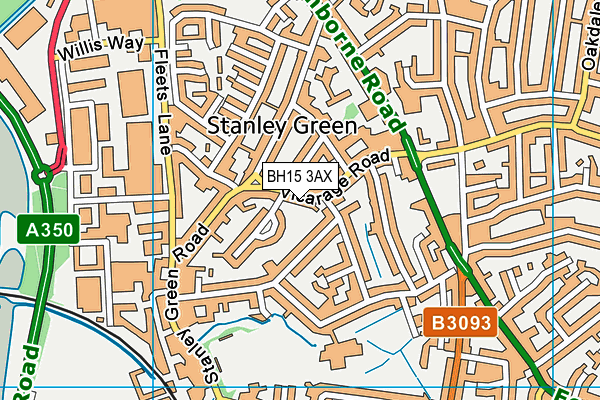 BH15 3AX map - OS VectorMap District (Ordnance Survey)