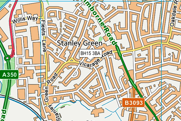 BH15 3BA map - OS VectorMap District (Ordnance Survey)