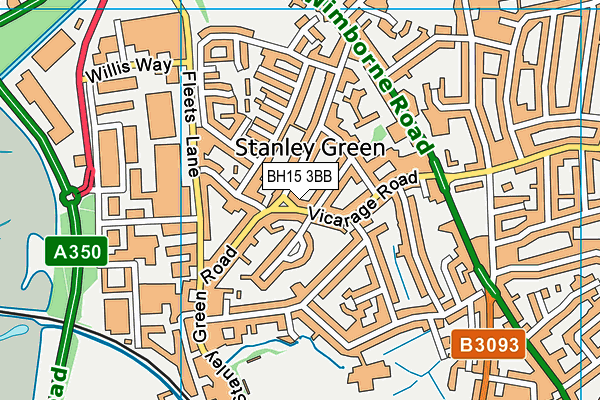 BH15 3BB map - OS VectorMap District (Ordnance Survey)