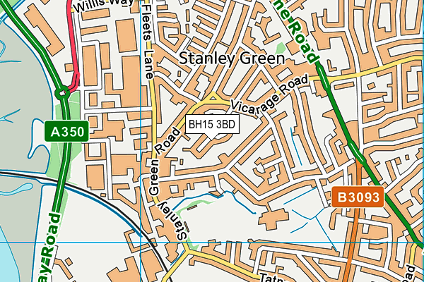 BH15 3BD map - OS VectorMap District (Ordnance Survey)