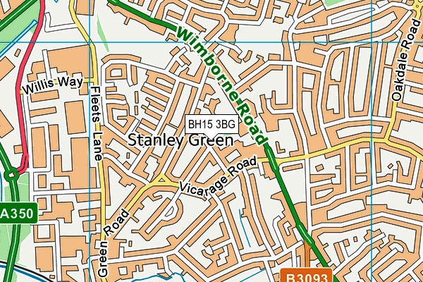 BH15 3BG map - OS VectorMap District (Ordnance Survey)