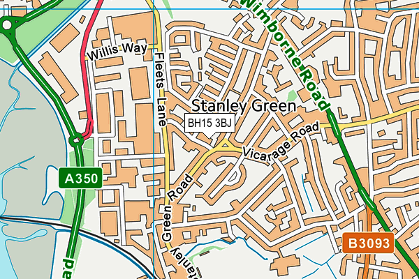 BH15 3BJ map - OS VectorMap District (Ordnance Survey)