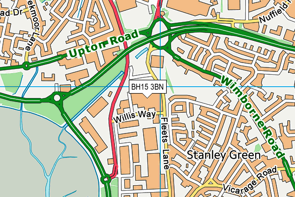 BH15 3BN map - OS VectorMap District (Ordnance Survey)