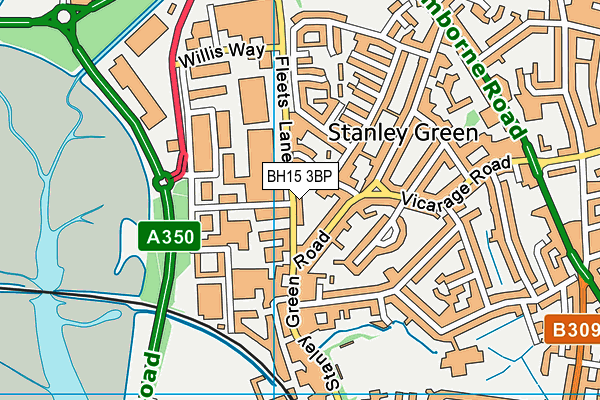 BH15 3BP map - OS VectorMap District (Ordnance Survey)