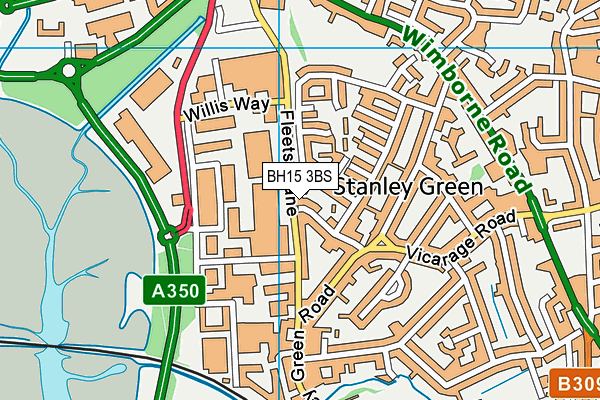 BH15 3BS map - OS VectorMap District (Ordnance Survey)