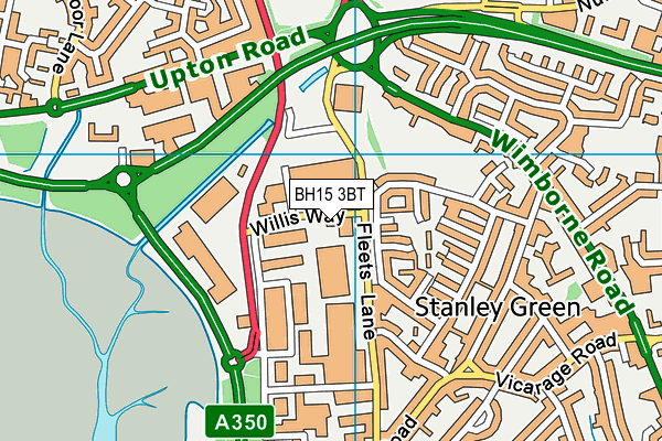 BH15 3BT map - OS VectorMap District (Ordnance Survey)