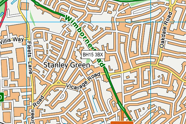 BH15 3BX map - OS VectorMap District (Ordnance Survey)