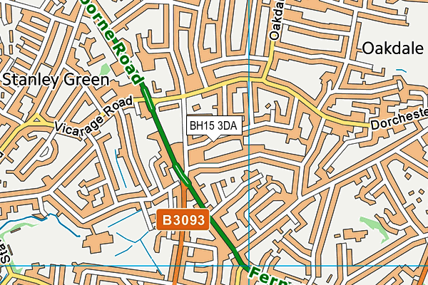 BH15 3DA map - OS VectorMap District (Ordnance Survey)