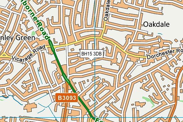 BH15 3DB map - OS VectorMap District (Ordnance Survey)