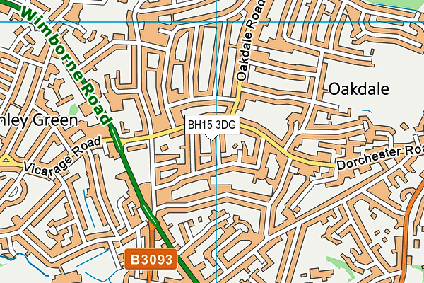 BH15 3DG map - OS VectorMap District (Ordnance Survey)