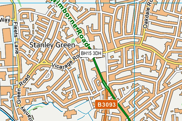 BH15 3DH map - OS VectorMap District (Ordnance Survey)