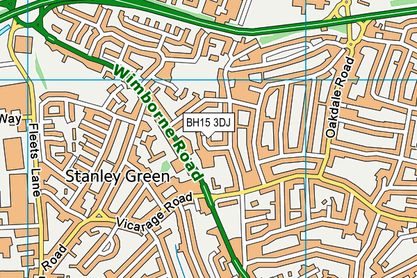 BH15 3DJ map - OS VectorMap District (Ordnance Survey)