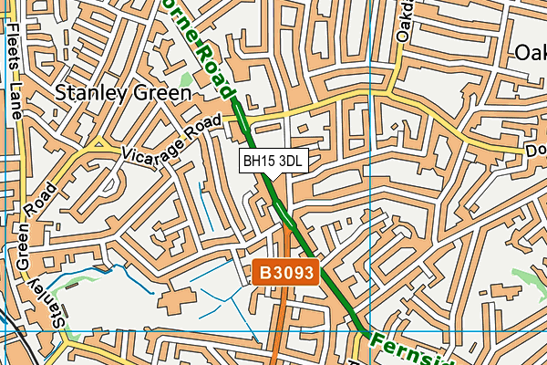 BH15 3DL map - OS VectorMap District (Ordnance Survey)