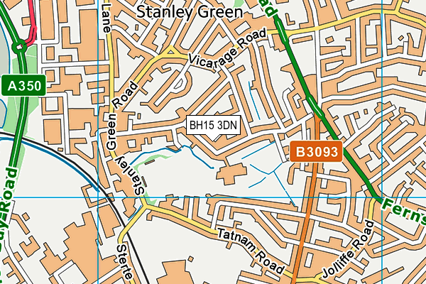 BH15 3DN map - OS VectorMap District (Ordnance Survey)