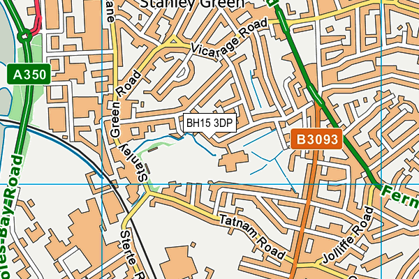 BH15 3DP map - OS VectorMap District (Ordnance Survey)