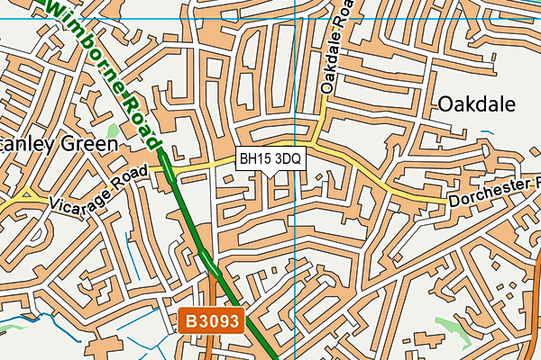 BH15 3DQ map - OS VectorMap District (Ordnance Survey)