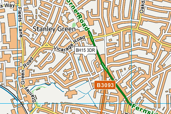 BH15 3DR map - OS VectorMap District (Ordnance Survey)