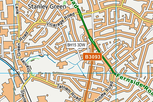 BH15 3DW map - OS VectorMap District (Ordnance Survey)