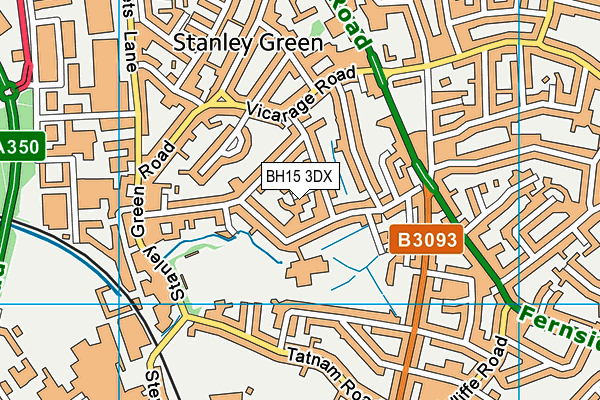 BH15 3DX map - OS VectorMap District (Ordnance Survey)