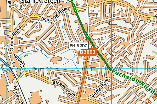 BH15 3DZ map - OS VectorMap District (Ordnance Survey)