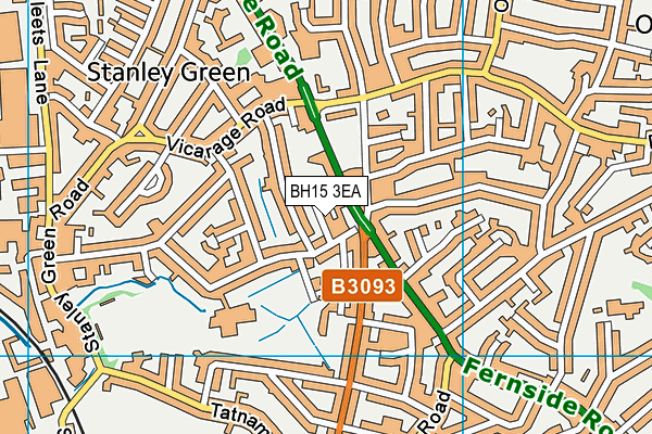 BH15 3EA map - OS VectorMap District (Ordnance Survey)