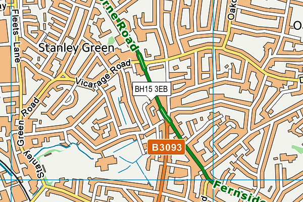 BH15 3EB map - OS VectorMap District (Ordnance Survey)