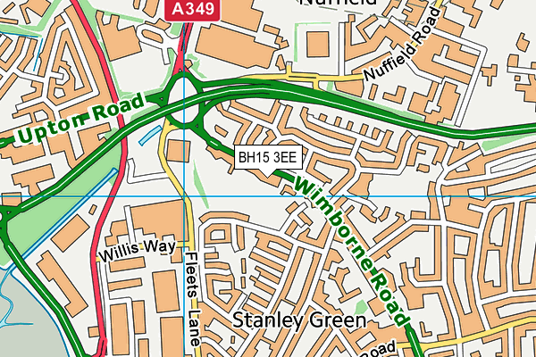 BH15 3EE map - OS VectorMap District (Ordnance Survey)