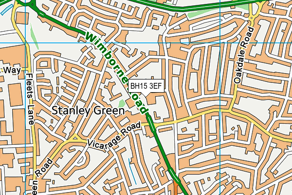 BH15 3EF map - OS VectorMap District (Ordnance Survey)