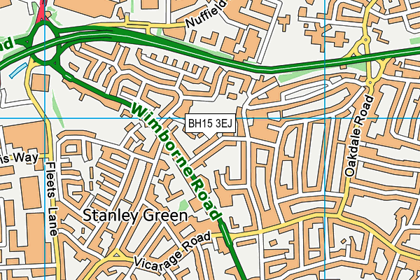 BH15 3EJ map - OS VectorMap District (Ordnance Survey)