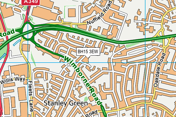 BH15 3EW map - OS VectorMap District (Ordnance Survey)