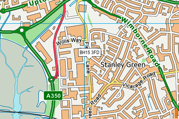 BH15 3FD map - OS VectorMap District (Ordnance Survey)