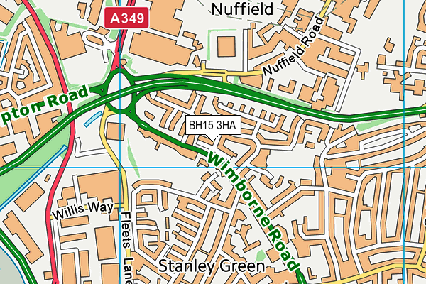 BH15 3HA map - OS VectorMap District (Ordnance Survey)