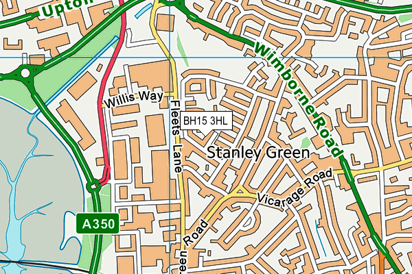 BH15 3HL map - OS VectorMap District (Ordnance Survey)