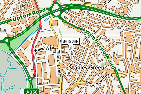 BH15 3HN map - OS VectorMap District (Ordnance Survey)