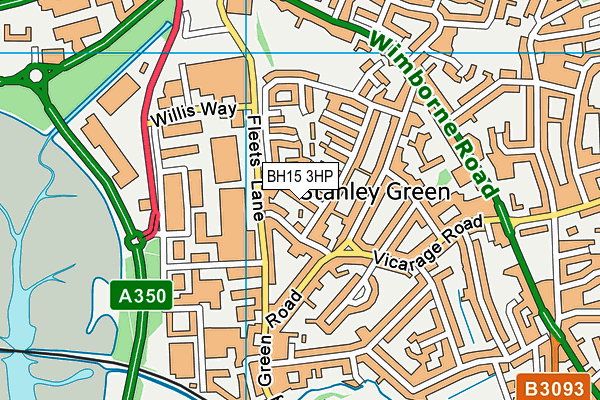 BH15 3HP map - OS VectorMap District (Ordnance Survey)