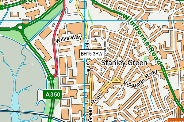 BH15 3HW map - OS VectorMap District (Ordnance Survey)