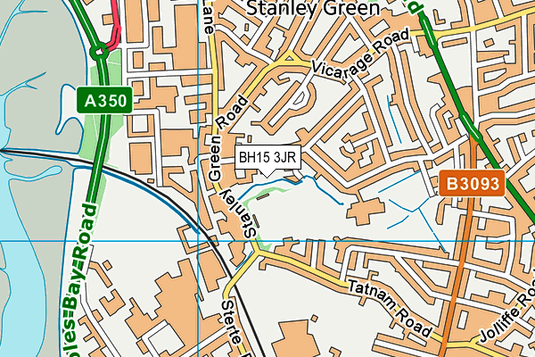 BH15 3JR map - OS VectorMap District (Ordnance Survey)