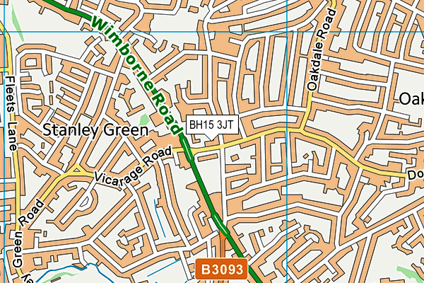 BH15 3JT map - OS VectorMap District (Ordnance Survey)